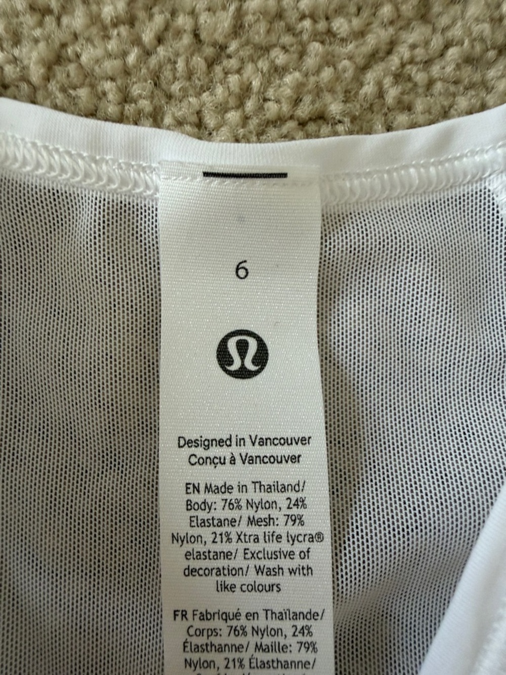 Lululemon Athletica White Sleeveless Performance Tank - Picture 2 of 4